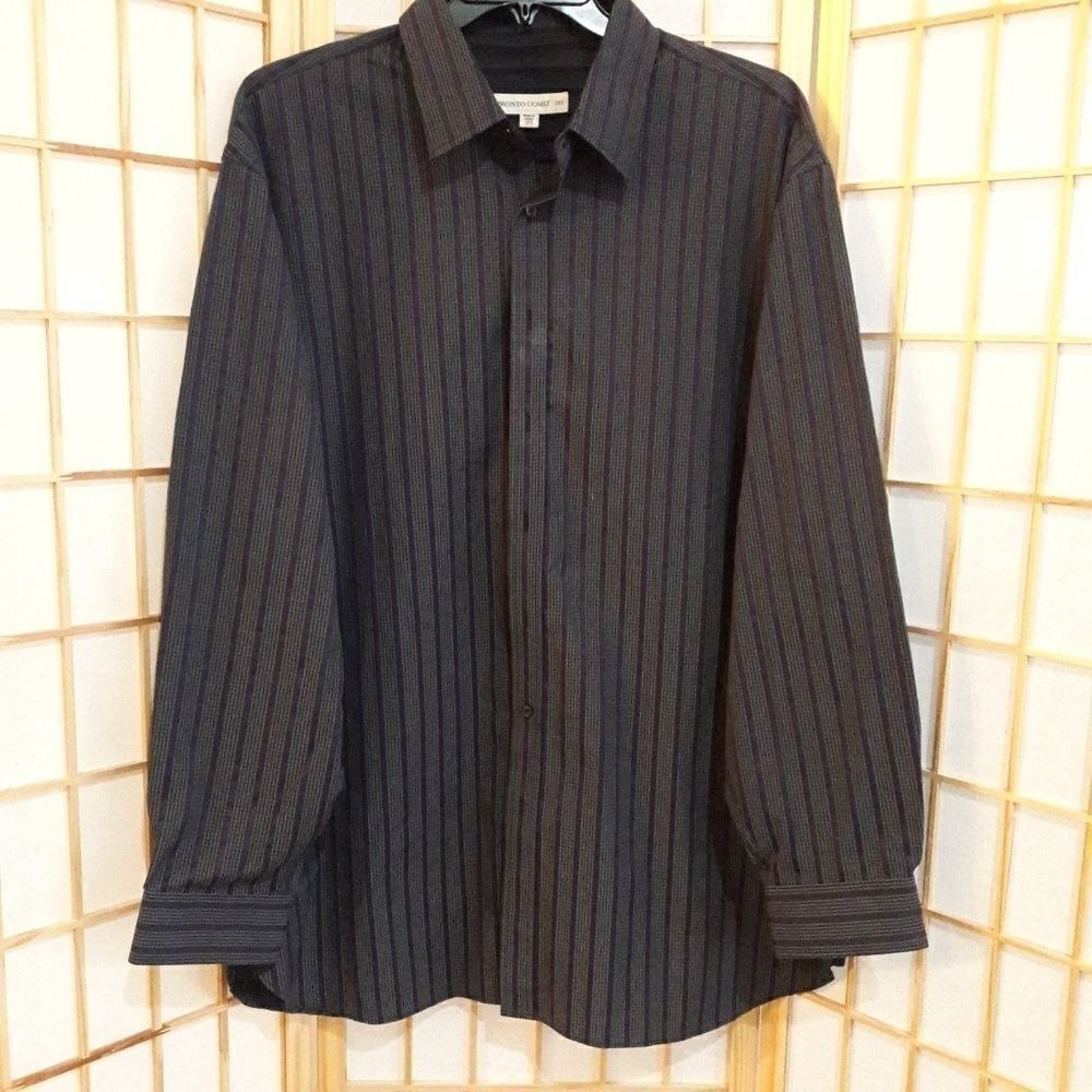 Pronto Uomo Gray & Purple Striped Shirt 2XT